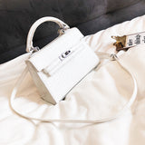 Lanvera Brand Women Totes Mini Solid Rivet Lock Alligator Handbag Hotsale Ladies Evening Clutch