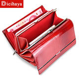 Dicihaya Genuine Leather Women Wallet Multifunction Womens Wallets Brand Purses Carteira Femme