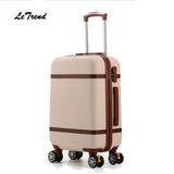 Letrend Vintage Abs+Pc Rolling Luggage Spinner Trolley Women Travel Bag 20 Inch Cabin Suitcases