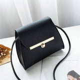Simple Flap Shoulder Pu Leather Bags Women Girls Pure Color Mini Messenger Chest Bag Cross Body