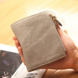 Fashion Top Quality Small Wallet Pu Matte Leather Purse Short Female Coin Wallet Zipper Clutch Coin