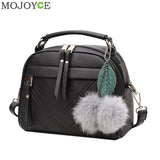 Fashion Pu Leather Handbag For Women 2018 New Girl Messenger Bags With Ball Toy Bolsa Female