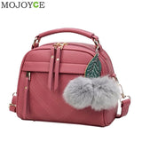 Fashion Pu Leather Handbag For Women 2018 New Girl Messenger Bags With Ball Toy Bolsa Female