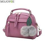 Fashion Pu Leather Handbag For Women 2018 New Girl Messenger Bags With Ball Toy Bolsa Female