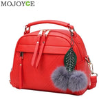 Fashion Pu Leather Handbag For Women 2018 New Girl Messenger Bags With Ball Toy Bolsa Female
