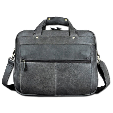 Brand Genuine Leather 16' Business Office Briefcase Portfolio Handle Bag Men'S Cross Body