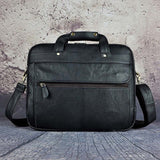 Brand Genuine Leather 16' Business Office Briefcase Portfolio Handle Bag Men'S Cross Body