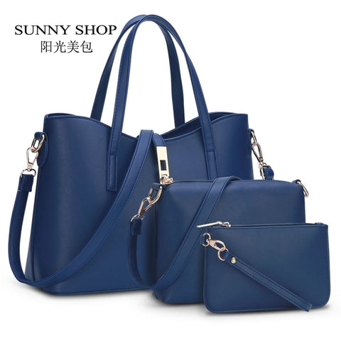 Sunny Shop  European And American Fashion Brand Designer Women Handbags High Quality Pu Leather