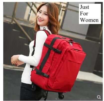 Travel Trolley Backpack For Women Wheeled Luggage Bag Travel Backpack Bags Wheels Suitcase