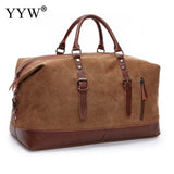 Yyw Canvas Leather Large Capacity Men Travel Bags Carry On Luggage Bags Men  Bags Travellling