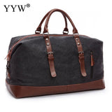 Yyw Canvas Leather Large Capacity Men Travel Bags Carry On Luggage Bags Men  Bags Travellling