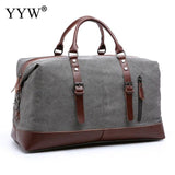 Yyw Canvas Leather Large Capacity Men Travel Bags Carry On Luggage Bags Men  Bags Travellling