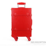 12" 20" 22" 24"Retro Pu Leather Bride Luggage On Universal Wheels,High Quality Vintage Trolley