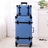 2018 New Rolling Travel Luggage Spinner Retro Pu Genuine Leather Luggage Set High Quality 3