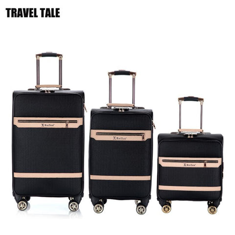 Travel Tale 16"20"24 Inch Spinner Leather Travelling Bags Retro Luggage Sets For Men