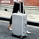 Aluminum Frame+Pc Rolling Luggage Bag,New Travel Suitcase With Wheel,Men Trolley Case,Women