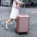 Aluminum Frame+Pc Rolling Luggage Bag,New Travel Suitcase With Wheel,Men Trolley Case,Women