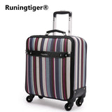 Luxury Retro Men'S And Women'S Travel Luggage Suitcase, Waterproof Pvc Leather Belt Pulley,