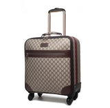 Luxury Retro Men'S And Women'S Travel Luggage Suitcase, Waterproof Pvc Leather Belt Pulley,