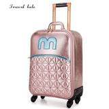 Travel Tale Fashion And Personality Pu 18"/20"/24"  Rolling Luggage Spinner Brand Travel Suitcase