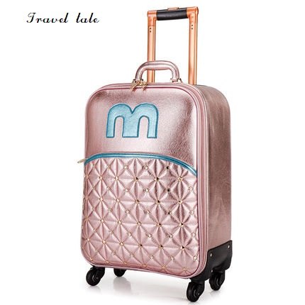 Travel Tale Fashion And Personality Pu 18"/20"/24"  Rolling Luggage Spinner Brand Travel Suitcase
