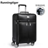 Luxury Retro Men'S And Women'S Travel Luggage Suitcase, Waterproof Pvc Leather Belt Pulley,