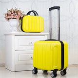 Unisex 2Pcs Carry On Travel Suitcase Women Laptop Luggage Stripe Pattern Small Luggage 18 Inch