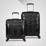 Crocodile Pattern Rolling Luggage,High Quality Pu Leather Travel Suitcase Bag,New Rolling