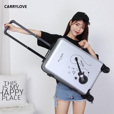 Carrylove High Quality Luggage 20/24 Size Cartoon Rock Pc Rolling Luggage Spinner Brand Travel