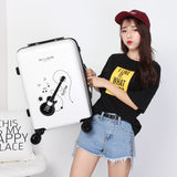 Carrylove High Quality Luggage 20/24 Size Cartoon Rock Pc Rolling Luggage Spinner Brand Travel