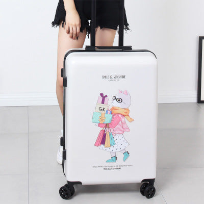 Carrylove High Quality Luggage 20/24 Size Cartoon Cute Cat Pc Rolling Luggage Spinner Brand