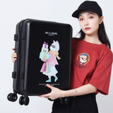 Carrylove High Quality Luggage 20/24 Size Cartoon Cute Cat Pc Rolling Luggage Spinner Brand