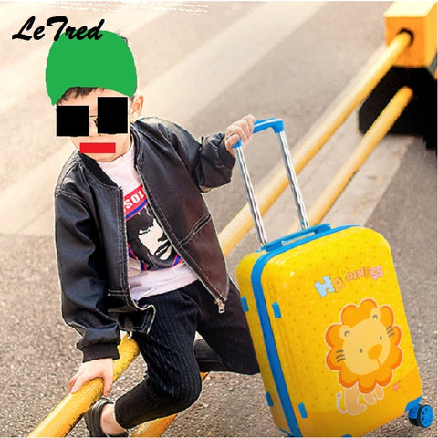 New Lion 19'20' Cute Cartoon Suitcases Wheel Kids Boys And Girls Rolling Luggage Spinner Trolley