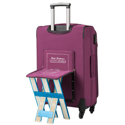 Rolling Luggage Bag With Chair,Men Travel Suitcase With Wheel ,Waterproof Nylon Trolley