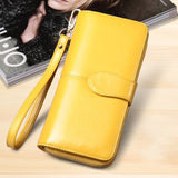 Baellerry Yellow Wallet Women Top Quality Leather Wallet Multifunction Female Purse Long Big