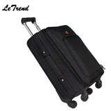 Letrend Business Rolling Luggage Spinner 18 Inch Men Multifunction Carry On Wheels Suitcases