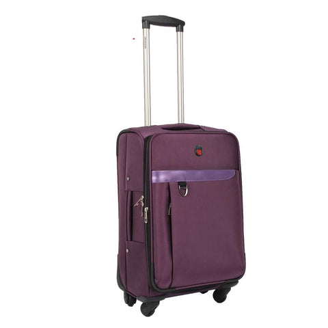 Letrend 22 Inch Women Purple Oxford Rolling Luggage Spinner Trolley Black Men Suitcases Wheels