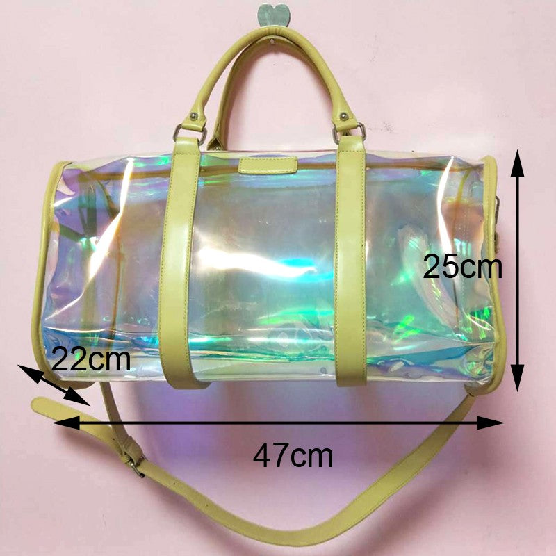 Transparent Hologram Laser Bag Sunny Beach Personalized Handbag Women Tote Bags Large Capacity