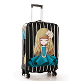 Trolley Wheeled Suitcase Business Large Travel Bag 20"24"Luggage Bag Women'S Love Girl Canvas