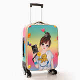 Trolley Wheeled Suitcase Business Large Travel Bag 20"24"Luggage Bag Women'S Love Girl Canvas