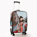Trolley Wheeled Suitcase Business Large Travel Bag 20"24"Luggage Bag Women'S Love Girl Canvas