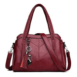 Women Handbag Genuine Leather Tote Bags Tassel Luxury Women Shoulder Bags Ladies Leather Handbags