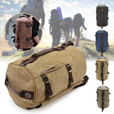 New Mens Vintage Novelty Brown Canvas Duffel Backpack Camping Gym Shoulder Bag Luggage Hand Bag