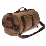 New Mens Vintage Novelty Brown Canvas Duffel Backpack Camping Gym Shoulder Bag Luggage Hand Bag