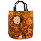 Custom Canvas Gustav_Klimt_-_Ria_Munk_ (1) Tote Hand Bags Shopping Bag Casual Beach Handbags