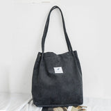 Hylhexyr Woman Corduroy Shoulder Bag Reusable Shopping Bags Casual Tote Female Handbag For A