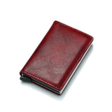 New Fashion Anti Rfid Blocking Men'S Credit Card Holder Leather Small Wallet Id Bank Card Case