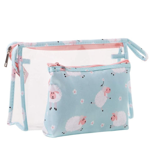 Cosmetic Finmind Cosmetic Bag Transparent Toiletry Bag Travel Zipper Makeup Bag With Cute