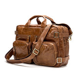 Westal Multifunction Leather Laptop Bags Genuine Leather Men Bag Shoulder Messenger Bag Men