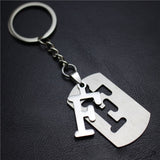 Stainless Steel Alphabet Key Chain Ring 26 English Initial Letters Keychains Car Wallet Handbags